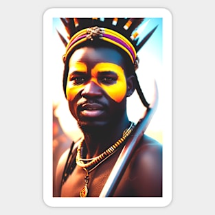 Zulu warrior from a historic Africa Sticker